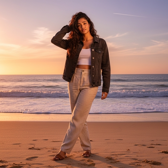 NWT Marc New York Charcoal Acid Wash Stretch Denim Jacket Size Small - Picture 2 of 16